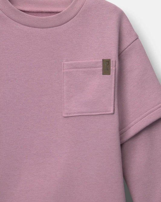 Toddler Long-Sleeve Layered Top - Mauve