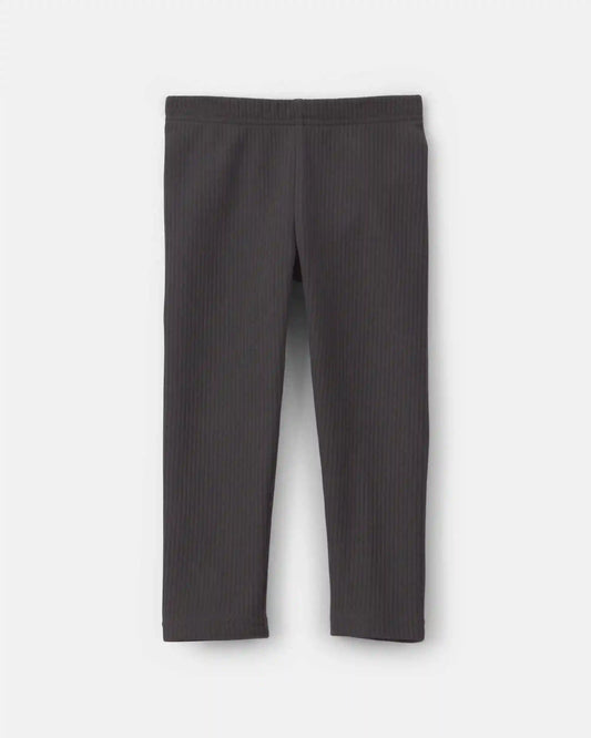 Toddler Girl Fleece Pull-On Stretch Leggings - Black