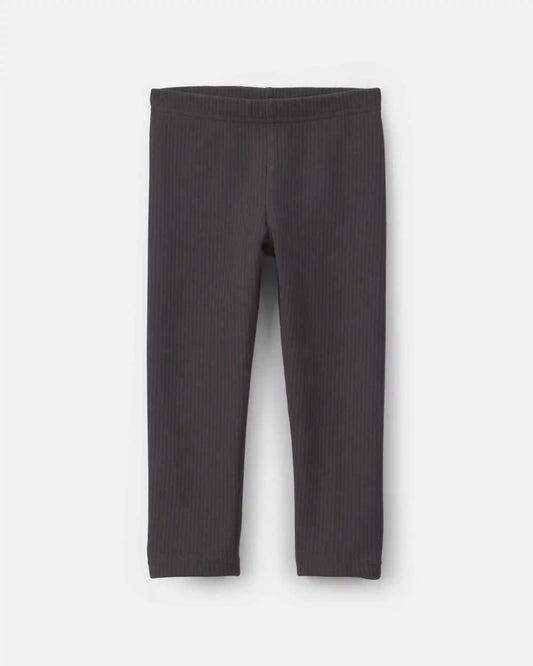 Toddler Girl Fleece Pull-On Stretch Leggings - Black