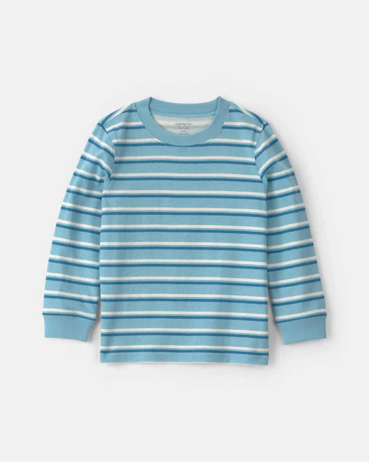 Toddler Boy Striped Long-Sleeve T-Shirt - Blue