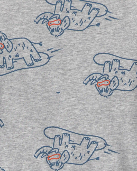 Toddler Boy Dinosaur Long-Sleeve T-Shirt - Grey