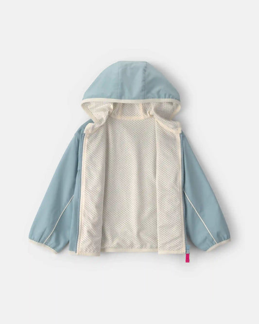 Toddler Girl Heart Zip-Up Hoodie - Blue
