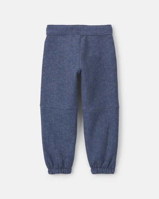 Toddler Girl Chambray Fleece Joggers - Medium Wash