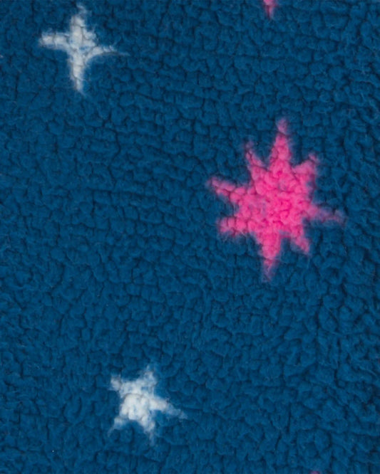 Toddler Girl Star Teddy Fleece Zip-Up Hoodie - Blue