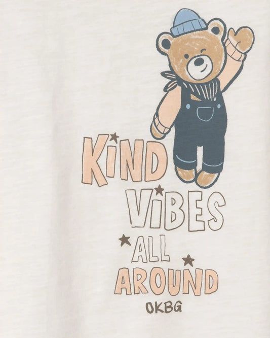 Toddler Boy 'Kind Vibes' Bear Long-Sleeve Graphic Tee - Cream