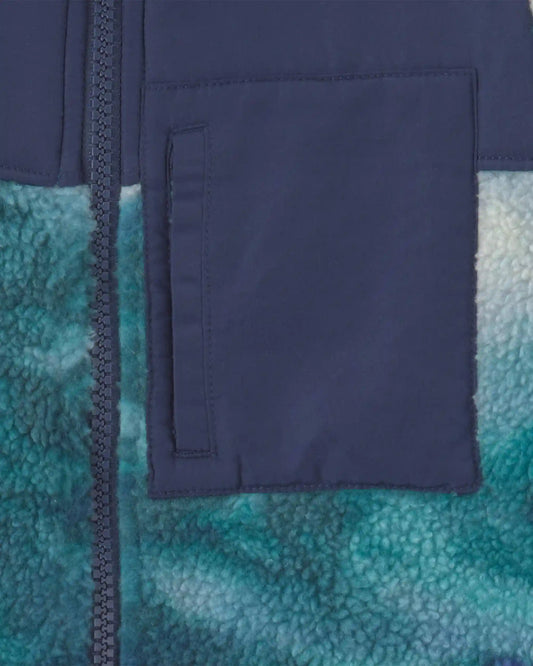 Toddler Boy Snowflake Fleece Zip-Up Jacket - Green/Navy