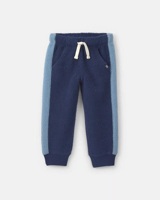 Toddler Boy Colorblock Fleece Joggers - Navy Blue/Light Blue