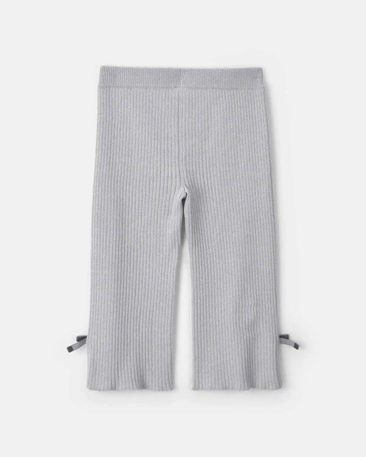 Toddler Girl Bow Flare Pants - Grey