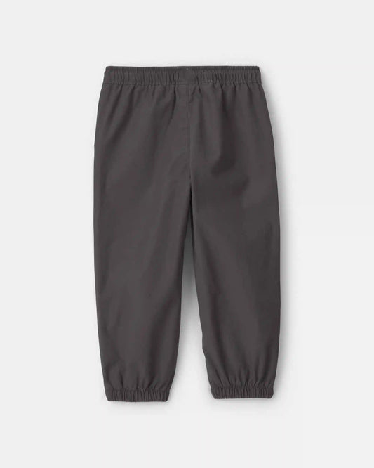 Toddler Boy Poplin Joggers - Black