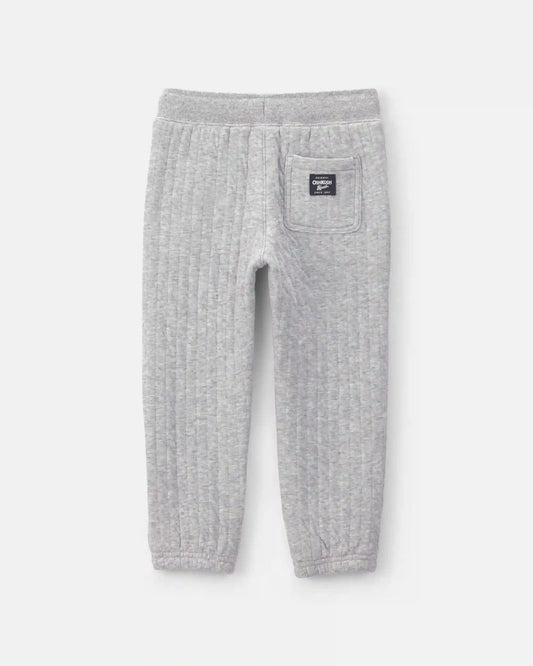 Toddler Boy Quilted Joggers - Grey
