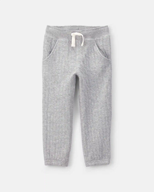 Toddler Boy Quilted Joggers - Grey