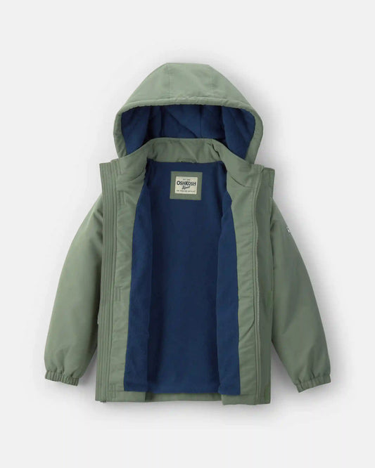 Boys Hooded Midweight Jacket - Green