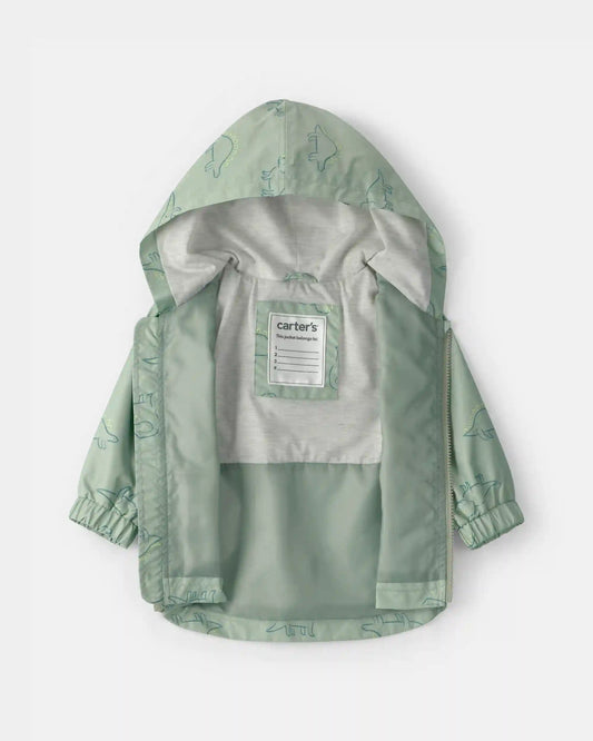 Baby Boy Dinosaur Raincoat - Green