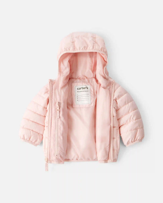 Baby Girl Midweight Packable Puffer - Pink