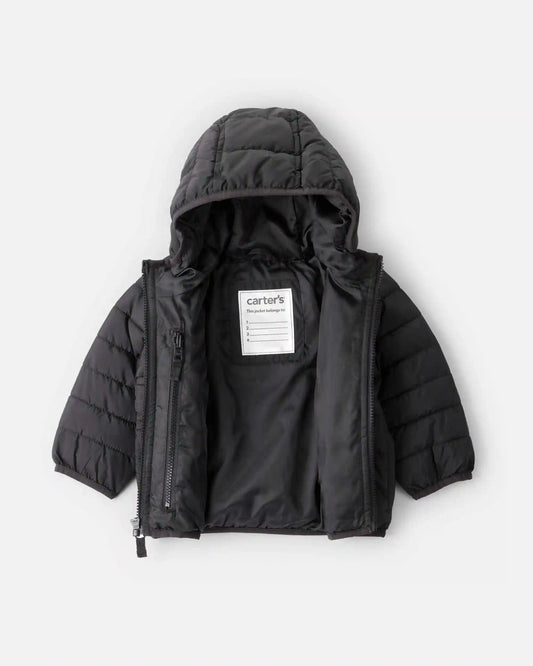 Baby Boy Midweight Packable Puffer - Black