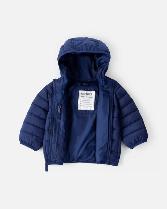 Baby Boy Midweight Packable Puffer - Navy Blue