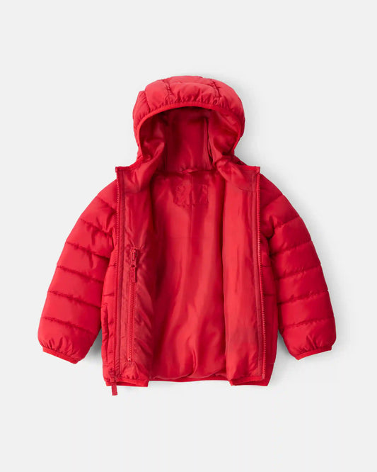 Toddler Boy Midweight Packable Puffer - Red