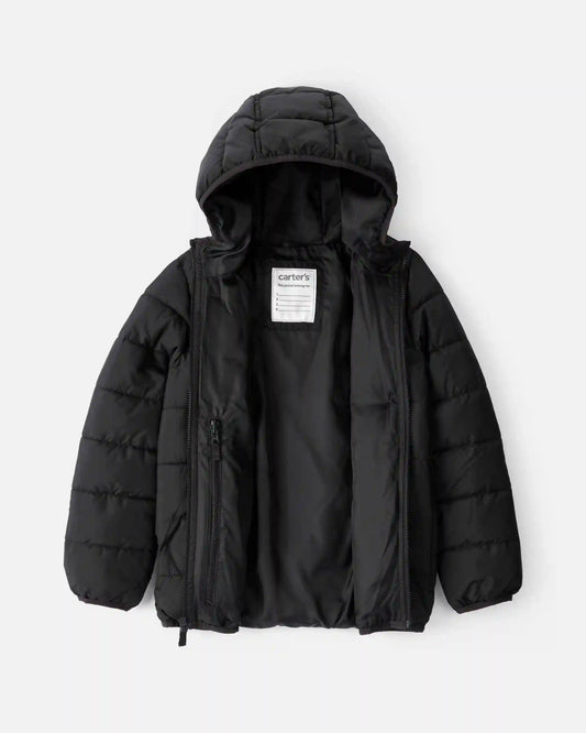 Boys Midweight Packable Puffer - Black