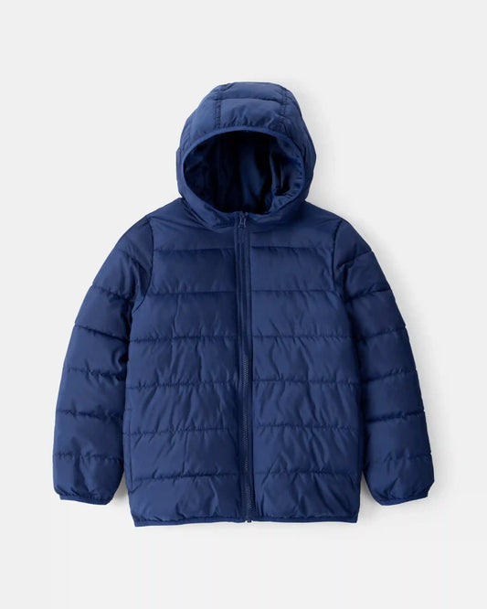 Boys Midweight Packable Puffer - Navy Blue