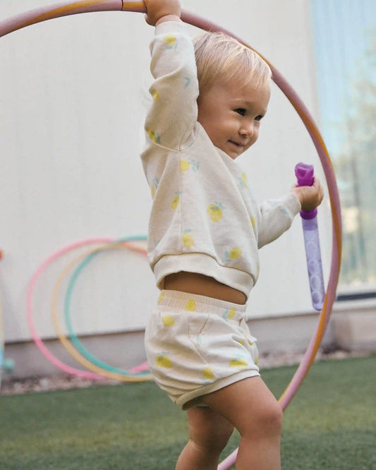 Baby Girl French Terry Shorts - Ivory