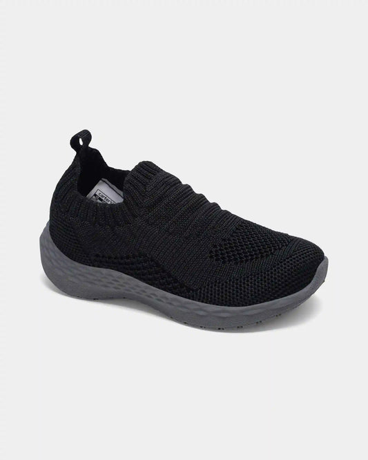 Toddler Boy Pull-On Athletic Sneakers - Black