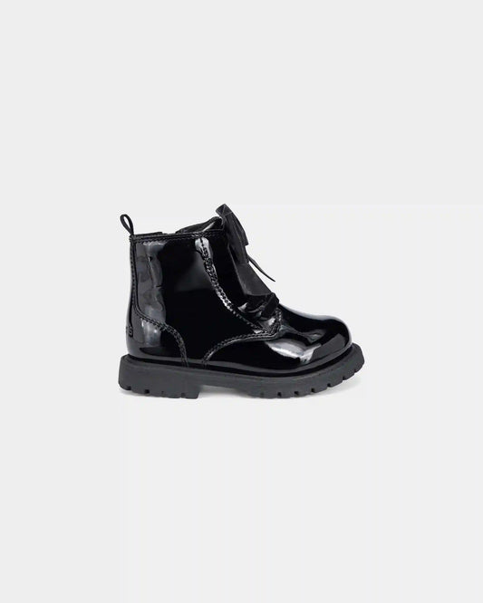 Toddler Girl Bow Combat Boots - Black