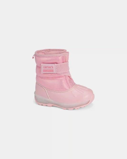 Toddler Girl Iridescent Light-Up Snow Boots - Pink