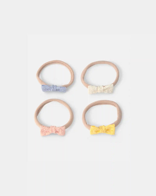 Baby Girl 4-Pack Headwraps - Orange/Blue/Cream