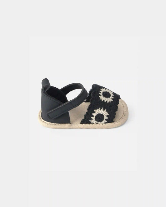 Baby Girl Crochet Sandals - Black