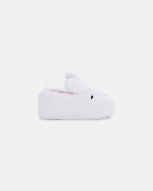 Girls Bunny Slippers - White