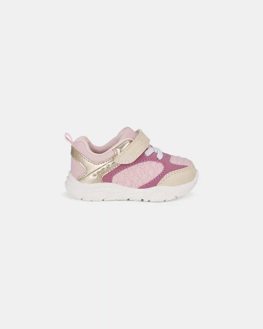 Baby Girl Every Step® First Walker Heart Color Block Sneakers - Pink/Gold