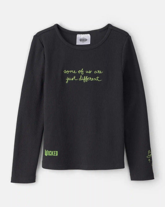 Girls Wicked Elphaba Rib Top - Black