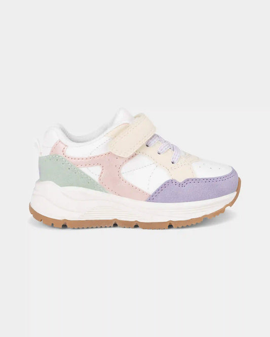 Toddler Girl Color Block Sneakers - White